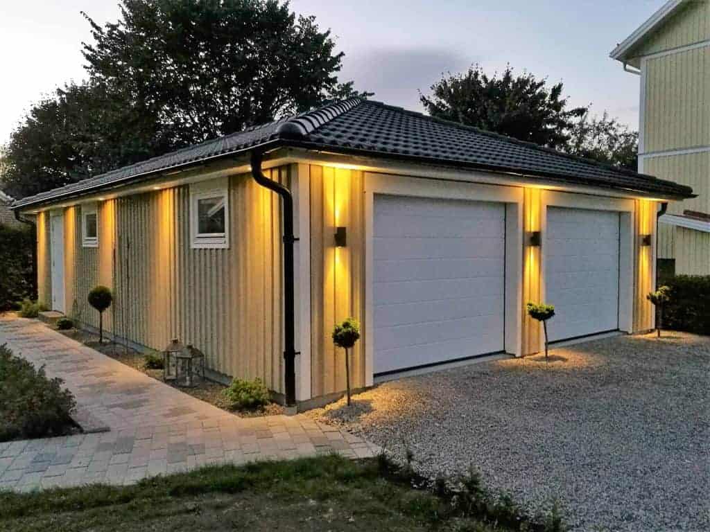 Fasadbelysning på garaget