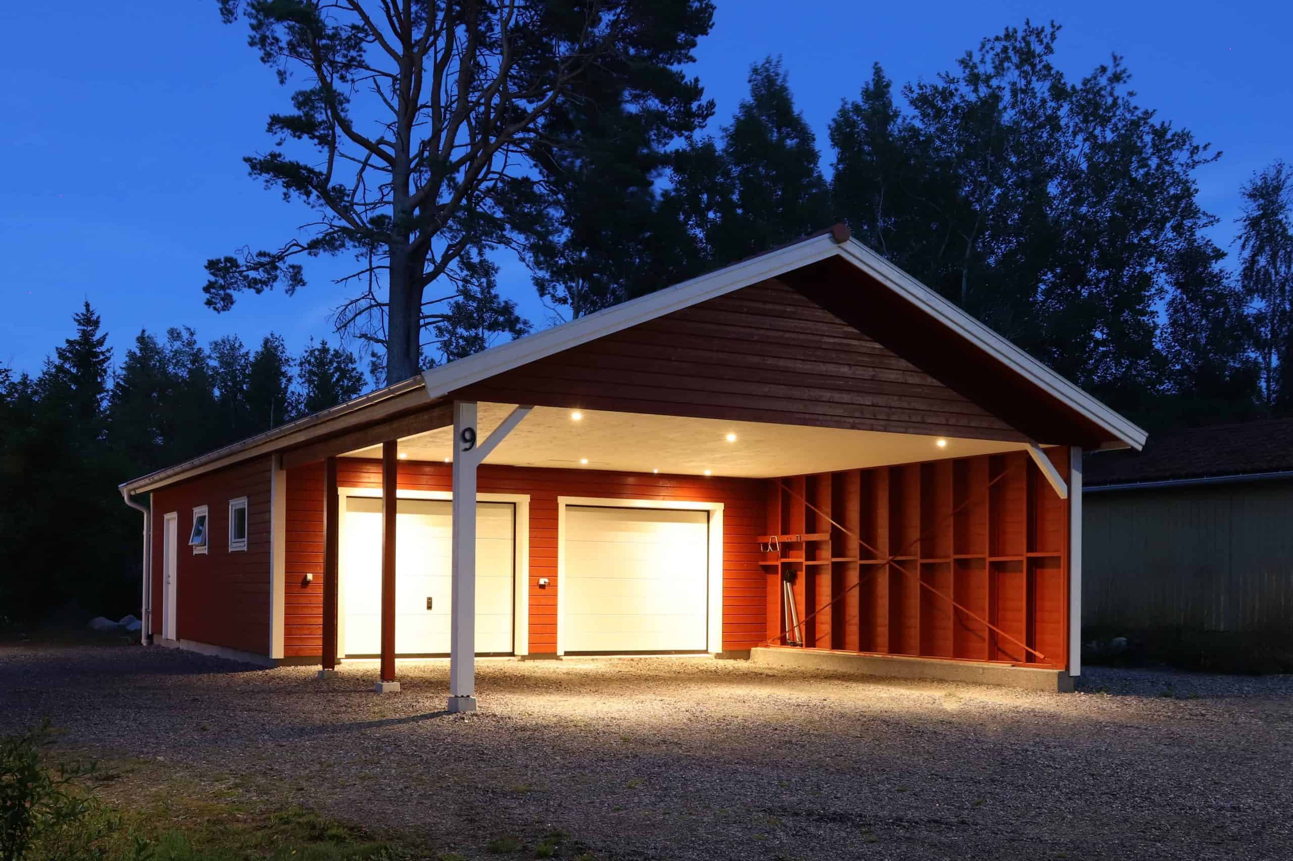 Fasadbelysning på carport