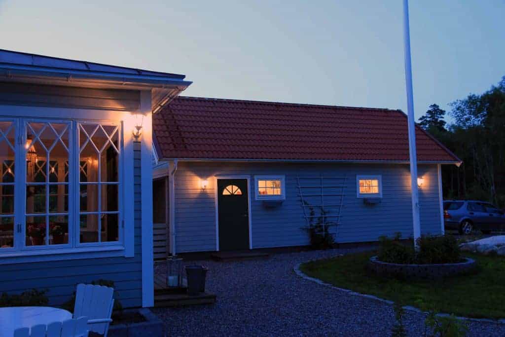 Fasadbelysning på garaget