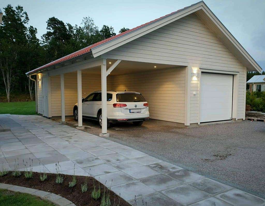 Fasadbelysning på garaget