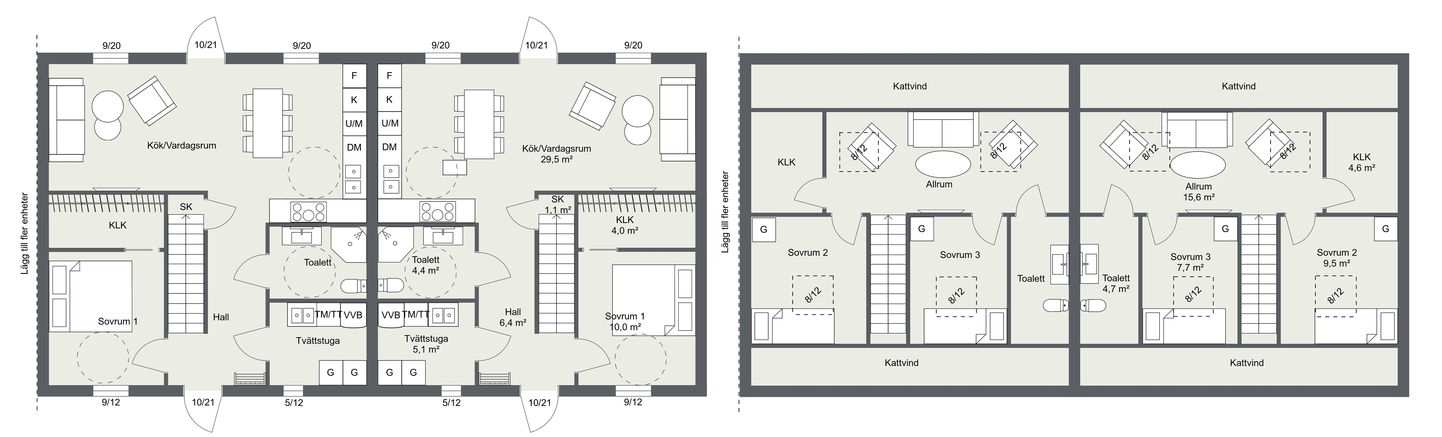 1,5-kerroksinen rivitalo, 220 m2