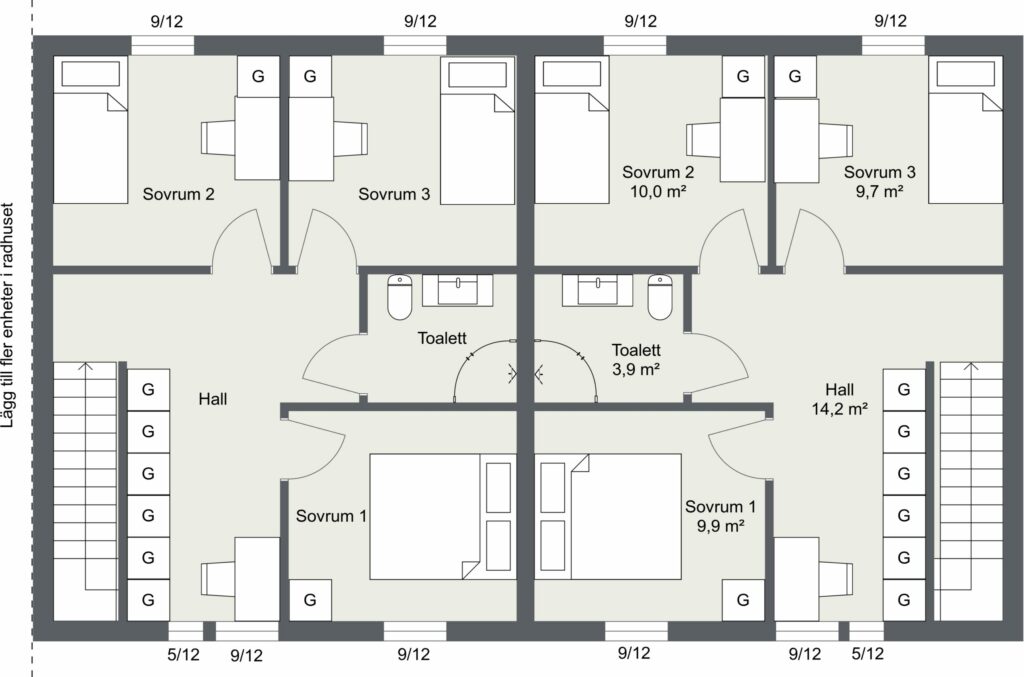Planlösning övervåning