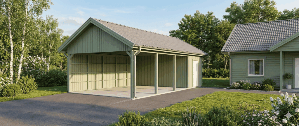 Carport med förråd 18791