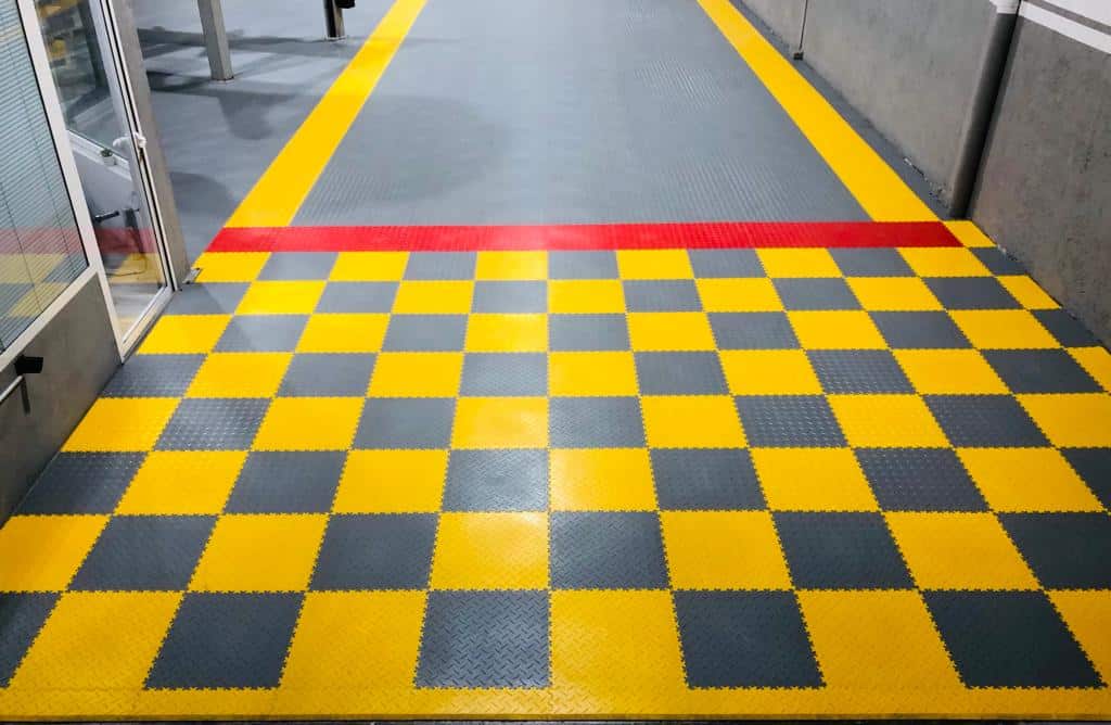 Fortelock Industry verkstadsgolv i gult och svart