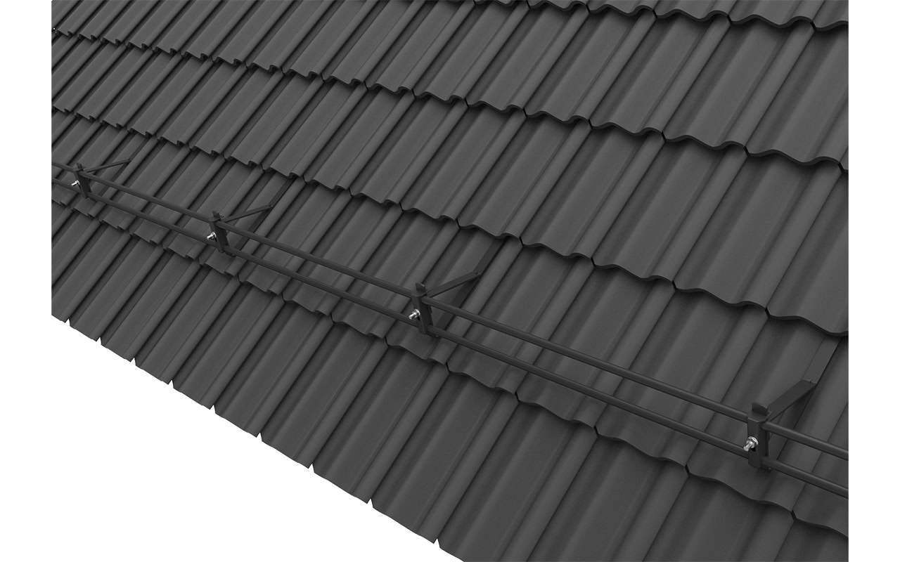 Snörasskydd för betongtak och lertegel på svart tak