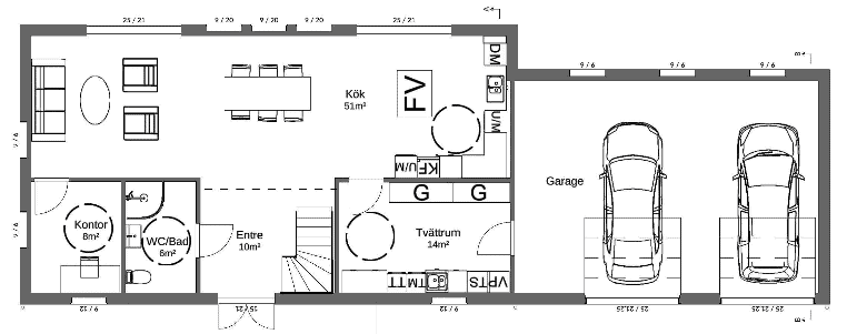 Planlösning undervåning