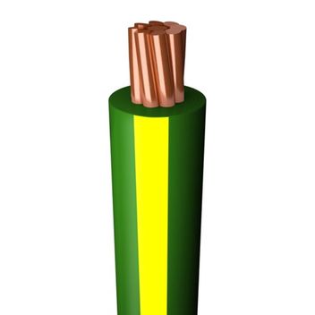 Draka Kabel FQ grön gul 100m i närbild