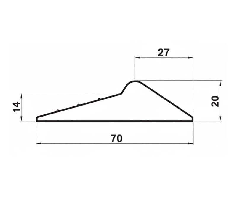 Gummitröskel till garage med mått